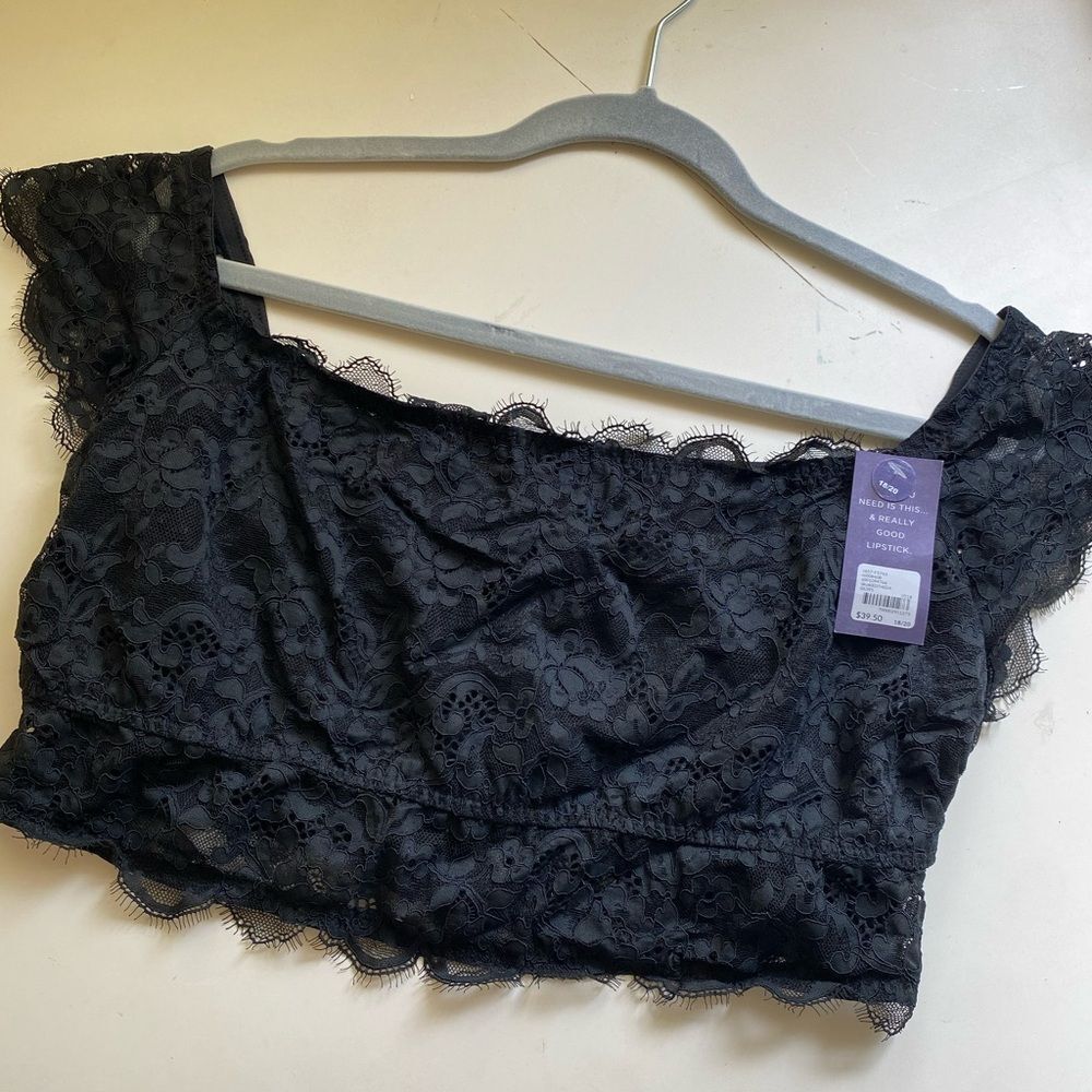 NWT Cacique Black Lace Bralette Size 18/20